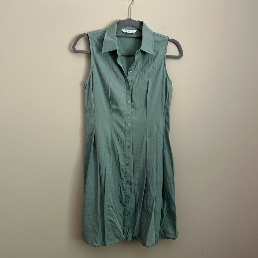 Nine West Bubble Hem Dress in Green Size Small